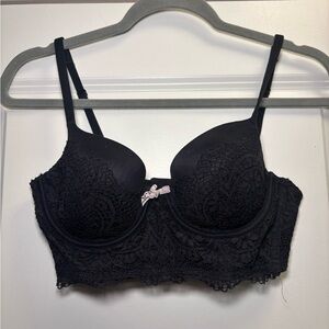 Victoria's Secret Black Lace Bra with Bow Accent